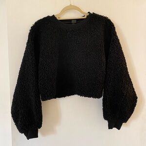 Wild Fable Black Sherpa Textured Sweater